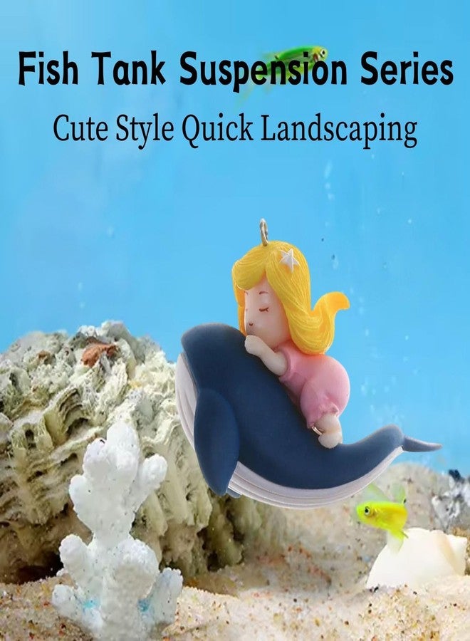 VAYINATO® (1 Pcs-Whale Riding Girl Floating Fish Tank Decoration Toys, Fish Tank Attractive Cute Miniature Decoration for Aquarium,Home Office Desktop Cake Topper Gifts by Petzlifeworld - Image 2